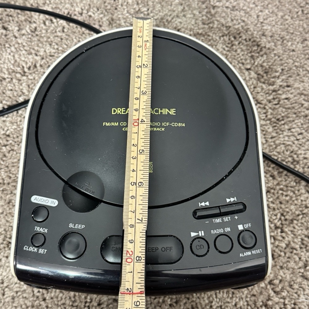 Sony Dream Machine ICF-CD814 FM AM CD Clock Radio Alarm Clock Black Silver Works - Picture 12 of 14